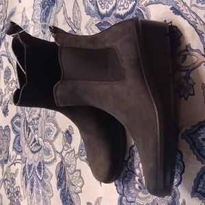 ECCO Women's Wedge Nubuck Leather Bootie Ankle Size 11 EU 42 NEW